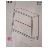 Baxton Studio 2 Door Show Rack, Cappucino