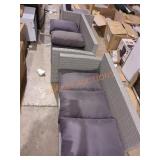 5 Piece  Grey Wicker Patio Conversion Set