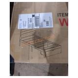 Twin Bed Frame with Drawer, White