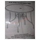 StyleWell 42"W Round Metal/Glass Outdoor Table
