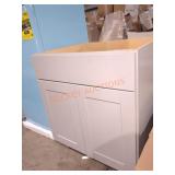 30"L Gray Shaker Kitchen Base Cabinet with Drawer