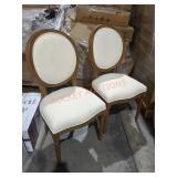 White Upholstered Wood Frame Dining Chairs
