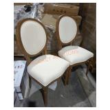 White Upholstered Wood Frame Dining Chairs