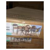 Stylewell 60"x38" glass dining table w/ umbrella