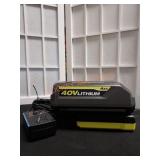 RYOBI 40v 4Ah Lithium Battery and Charger