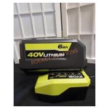 RYOBI 40V 6Ah Lithium Battery and Charger