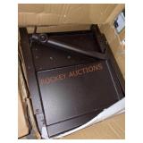 Square metal table with umbrella holder