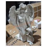 Exhart 2 Angel Garden Statue with Light Up Halo