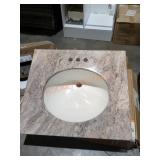 25"ï¿½22" Vanity Top Only, Brown/White Pattern