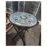 Round Metal 19.3 in. Outdoor Side Table
