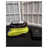 RYOBI 18v 1.5Ah Lithium Battery and Charger