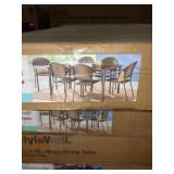Stylewell 60"x38" glass dining table w/ umbrella