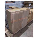 36"H x 36"W x 13"D wooden cabinet