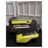 RYOBI 40V 6Ah Lithium Battery and Charger