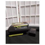 RYOBI 40v 4Ah Lithium Battery and Charger