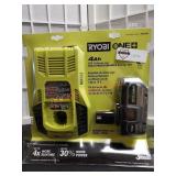 RYOBI 18v 4Ah Lithium Battery and Charger