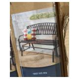 Hampton Bay Metal Glider Bench, Black