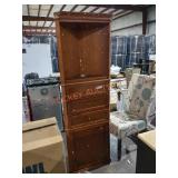 22"ï¿½66"ï¿½15" Corner Wall Cabinet, Brown Wood