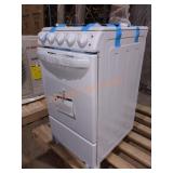 36.3"H x 19.5"W x 23"D 4-burner stove + oven