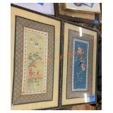 Vintage Asian framed needlepoint