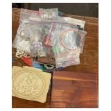 Costume jewelry and jewelry box lot