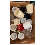 Misc glassware box and tote lot
