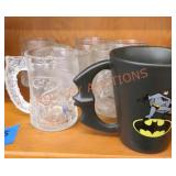 Batman and Flintstones collector mugs