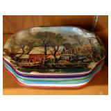 Vintage tin decorative plates