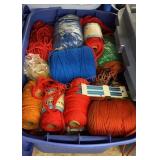 Tote lot full of macramé string