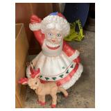 19" high ceramic Mrs. clause and deer