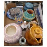 Pottery and glass lot