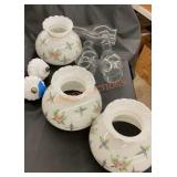 Vintage, hurricane lamp, parts, and pieces