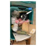 Misc household box lot includes tote and box