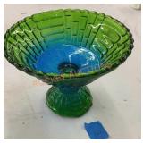 Vintage Jeanette, large candy dish emerald green