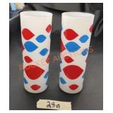 Vintage 1960s tall dairy Queen glasses