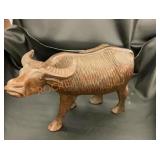 Hand carved wooden water buffalo