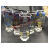 Vintage 1970s Faux Stained Glass Beer Glasses