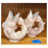 Pottery fish vases