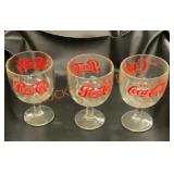 Vintage Coca-Cola and Pepsi bar glasses set of