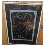 Framed signed print by Paul klee The Embrace