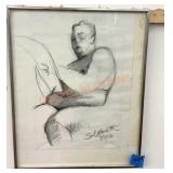 Framed and signed original sketch