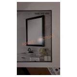 GlacierBay 28.5 x 40.5 in black frame mirror