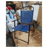 Lot of 2 blue folding chairs