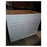 36"W×24.75"D×34.5"H storage cabinet white