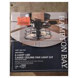 Hampton Bay 2-Light LED caged ceiling fan light