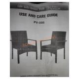Phi Villa 2-Piece Wicker Patio Chair Set Navy