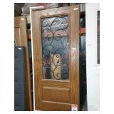 Bellante 1-Panel Door w/ Window + Oak Finish
