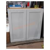 30"W×12.75"D×30"H 2-Door White Cabinet