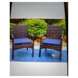 Black Rattan Metal Patio Outdoor Dining Chair