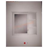 34"×30" Rectangular Wood Frame Mirror Cabinet